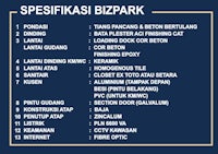 a poster with the words spesifika bipark