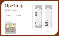 a floor plan for the tipe unit