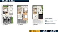 a floor plan of a house with two bedrooms and a living room