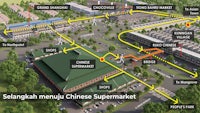 a map showing the location of the chinese supermarket