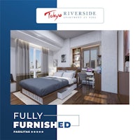 a bedroom with the words fully furnished ed