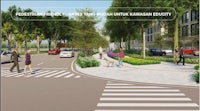 an artist's rendering of a pedestrian crossing in a city