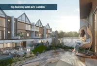 big balcony with zen garden