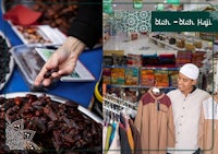 a man is buying dates in a market