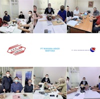 a collage of pictures of people sitting at a table