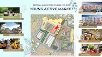 a map showing the location of the young active market