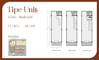 a floor plan for the tipe unit