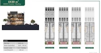 a floor plan of a building with different floor plans