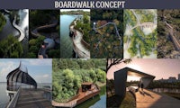 a collage of pictures with the words boardwalk concept