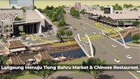 a rendering of the lanjutong tongba market and chinese restaurant