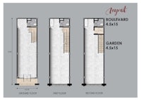 a floor plan for an apartment with two bedrooms and a living room