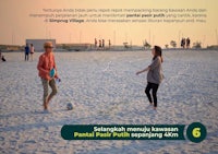 a girl and a boy playing soccer on the beach