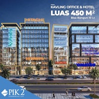 a building with the words kayling office & hotel luas 450 m