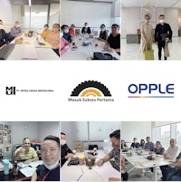 a collage of pictures of people sitting at a table