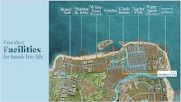 a map showing the location of various facilities for beach life