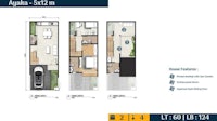 a floor plan for an apartment with two bedrooms and a living room