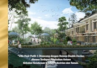 the cover of a brochure for a residential development in jakarta, indonesia