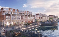 an artist's rendering of a waterfront development