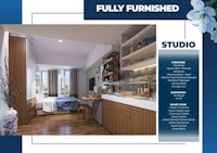 an advertisement for fully furnished studio