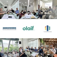 a collage of pictures of people at a meeting